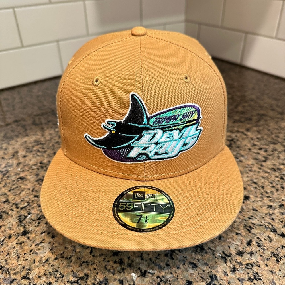 Tampa Bay Devil Rays New Era 59FIFTY Hat 7 1/8 Inaugural Season Tan New